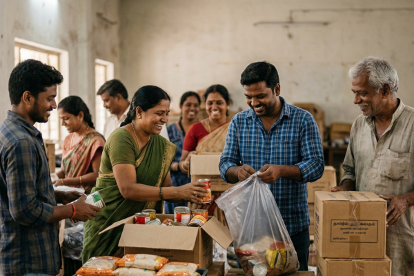 Volunteers at work